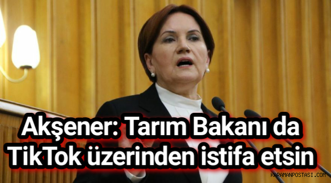 Akşener Tarım Bakanı da TikTok üzerinden istifa etsin Gündem