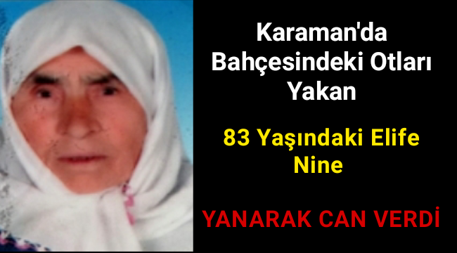 Bahçesindeki Otları Yakarken Elbisesi Tutuşan Elife Nine Hayatını Kaybetti