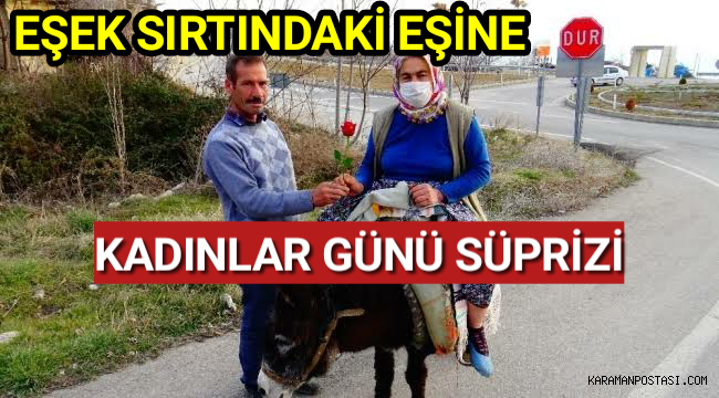 Eşek Sırtındaki Emekçi Eşine Kadınlar Günü Süprizi