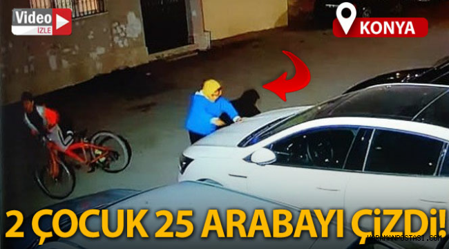Konya'da 2 çocuk 25 arabayı çizdi