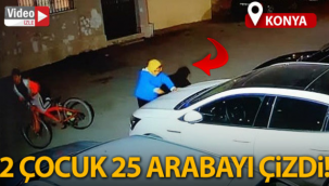 Konya'da 2 çocuk 25 arabayı çizdi