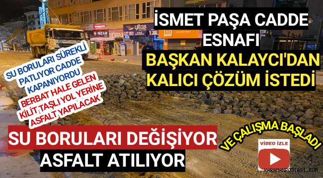 15 Günde Bir Kazılıyordu..Artık Su Borusu Yenileniyor ve Berbat Halde Olan Kilitli Taşlı Yolun Yerine Asfalt Yapılacak