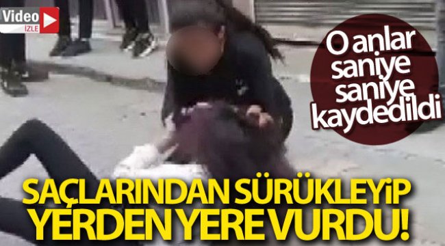 Saçlarından sürükleyip yerden yere vurdu o anlar kameraya yansıdı!