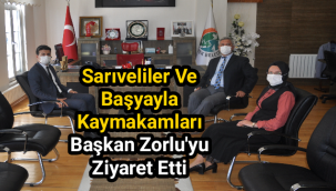 Sarıveliler Ve Başyayla Kaymakamları Başkan Zorlu'yu Ziyaret Etti