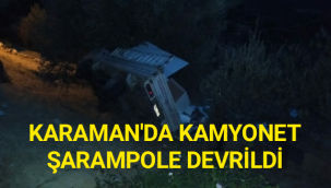 Kamyonet Şarampole Devrildi