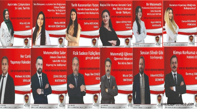 Karaman Nişantaşı Eğitim kurumlarının lise ve kurs kadrosu