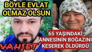 65 YAŞINDAKİ ANNESİNİN BOĞAZINI KESEREK ÖLDÜRDÜ