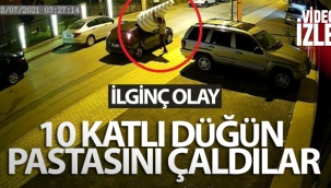 10 katlı düğün pastasını çaldılar
