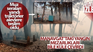 Manavgat'taki yangın mezarlıkları bile küle çevirdi