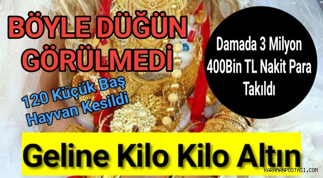 Böyle Düğün Görülmedi,Geline Kilolarca Altın Takıldı
