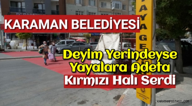 Karaman Belediyesi Yaya Geçitlerini Kırmızıya Boyadı