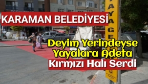 Karaman Belediyesi Yaya Geçitlerini Kırmızıya Boyadı