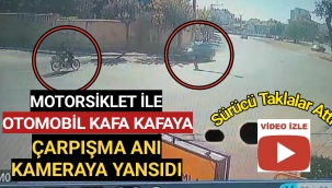 Karaman'da Kaza,Motorsiklet Sürücüsünün Havada Takla Attığı Anlar Kameraya Yansıdı
