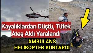 Karaman'da Koyun Otlatan Kişi Kayalıklardan Düştü Yetmedi Tüfek Ateş Aldı Yaralandı