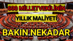 600 milletvekilinin devlete yıllık maliyeti 204 milyon lira oldu
