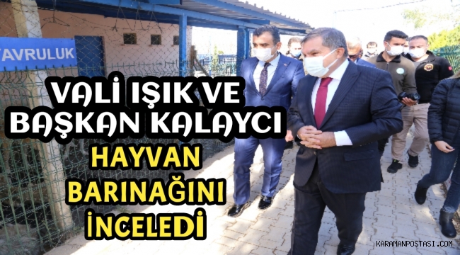 VALİ IŞIK VE BAŞKAN KALAYCI HAYVAN BARINAĞINI İNCELEDİ