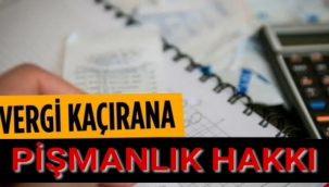 Vergi kaçırana pişmanlık hakkı getiriliyor