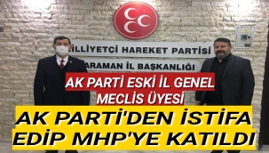 Karaman Ak Parti Eski İl Genel Meclis Üyesi Ak Partiden İstifa Etti Mhp'ye Üye Oldu