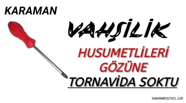 Karaman'da Vahşet...Husumetlisinin Gözüne Tornavida Saplayıp Kaçtı