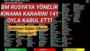 Birleşmiş Milletler'den Rusya kararı 141 oyla kabul edildi