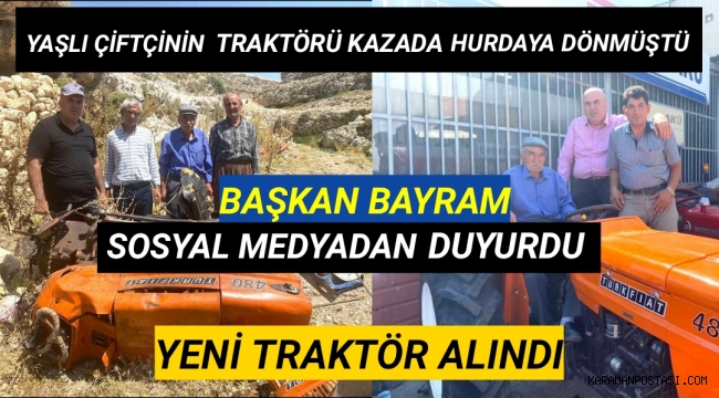 Başkan Mehmet Bayram Yaşlı Çiftçinin Yüzünü Yeniden Güldürdü