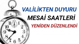 Karaman'da Kamu Kurum ve Kuruluşların Mesai Saatleri Değişti
