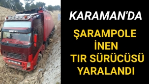 Karaman'da Kontrolden Çıkan Tır Şarampole İndi