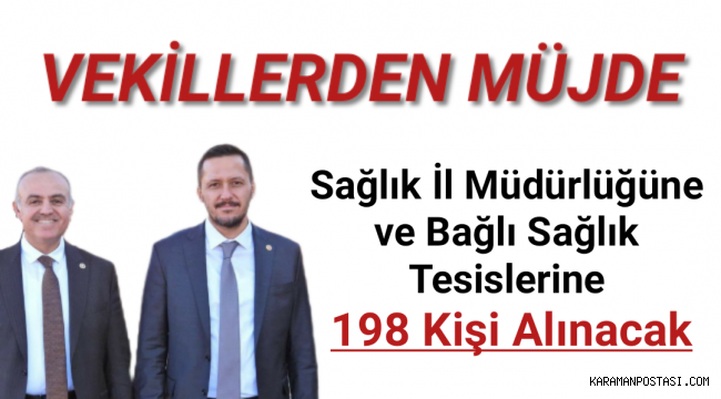 Karaman Sağlık İl Müdürlüğüne 198 Kişi Alınacak
