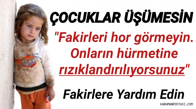 SOĞUKTAN ÜŞÜYEN ÇOCUKLARA YARDIM EDİN