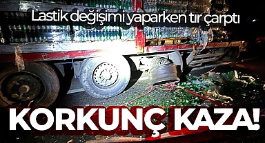 Afyonkarahisar’da gece yarısı feci kaza: Lastik tamiri sırasında 2 kişi hayatını kaybetti