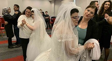 Damla ve Selda kardeşlerinin 'beyaz gelinlik' hayalleri gerçek oldu