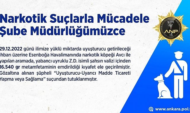 Esenboğa Havalimanı'nda uyuşturucu operasyonu