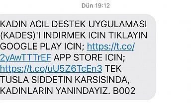İçişleri Bakanlığınca 18 yaş üstü kadınlara SMS ile 'KADES' indirme linki gönderildi