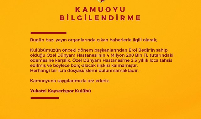 Kayserispor, eski başkana loca sattı