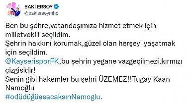 Kayserispor'dan hakem Numanoğlu'na tepki