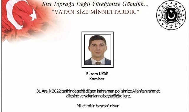 MSB'den Şehit Polis Ekrem Uyar için başsağlığı mesajı