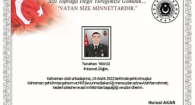 Pençe-Kilit operasyonu bölgesinde yaralanan asker şehit oldu