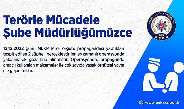 Terör örgütü MLKP propagandası yapan 2 şüpheli gözaltına alındı