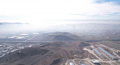Ankara'da etkili olan sis havadan görüntülendi