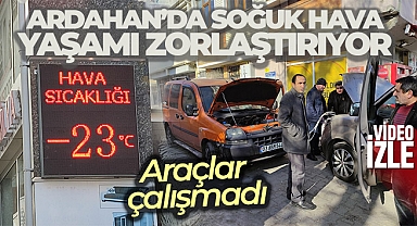 Ardahan’da Sibirya soğukları, araçlar çalışmadı