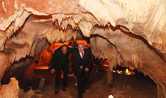 ATO Başkanı Baran Tulumtaş Mağarası'nda incelemelerde bulundu