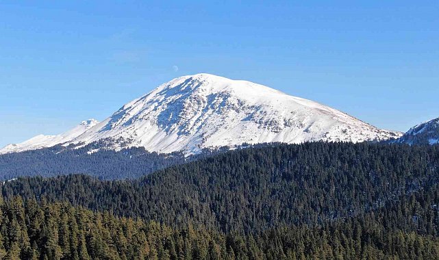 Beyaz örtüyle kaplanan Ilgaz Dağı'nda mest eden kar manzarası