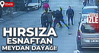 Elektrikli süpürge hırsızına esnaftan meydan dayağı