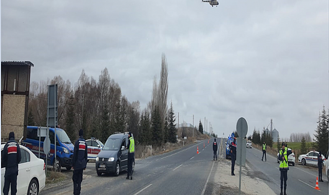 Helikopter destekli trafik denetimi yapıldı
