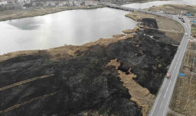 Isınmak için yaktığı ateş 45 dekar alanı kül etti