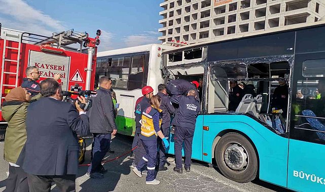 Kayseri'de 2 halk otobüsü çarpıştı: Çok sayıda yaralı var