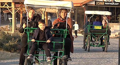 Kış mevsiminde yaz havası: Tarih ve doğanın iç içe olduğu mekanda güneşin tadını çıkardılar