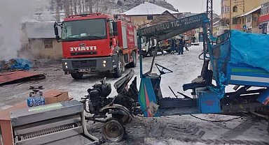 Köy fırını alev alev yandı