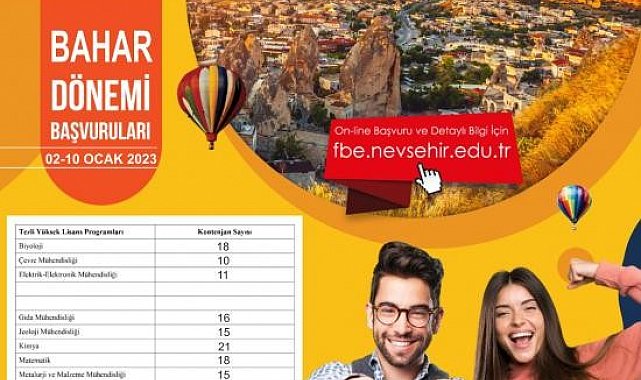 NEVÜ Fen Bilimleri Enstitüsü lisansüstü öğrenci alacak