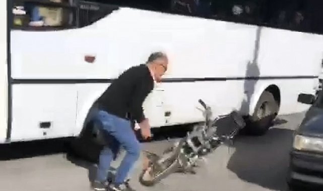 Otobüs şöförü ile kurye sözlü tartışmaya girdi, belediye işlem yaptı